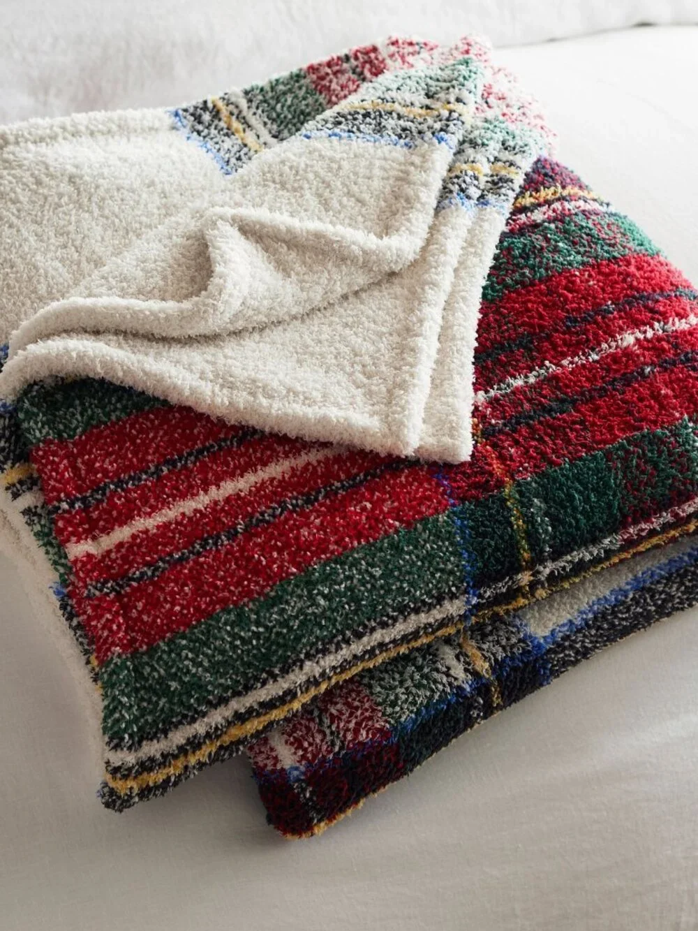 Pottery Barn Cozy Stewart Plaid Throw Blanket 92